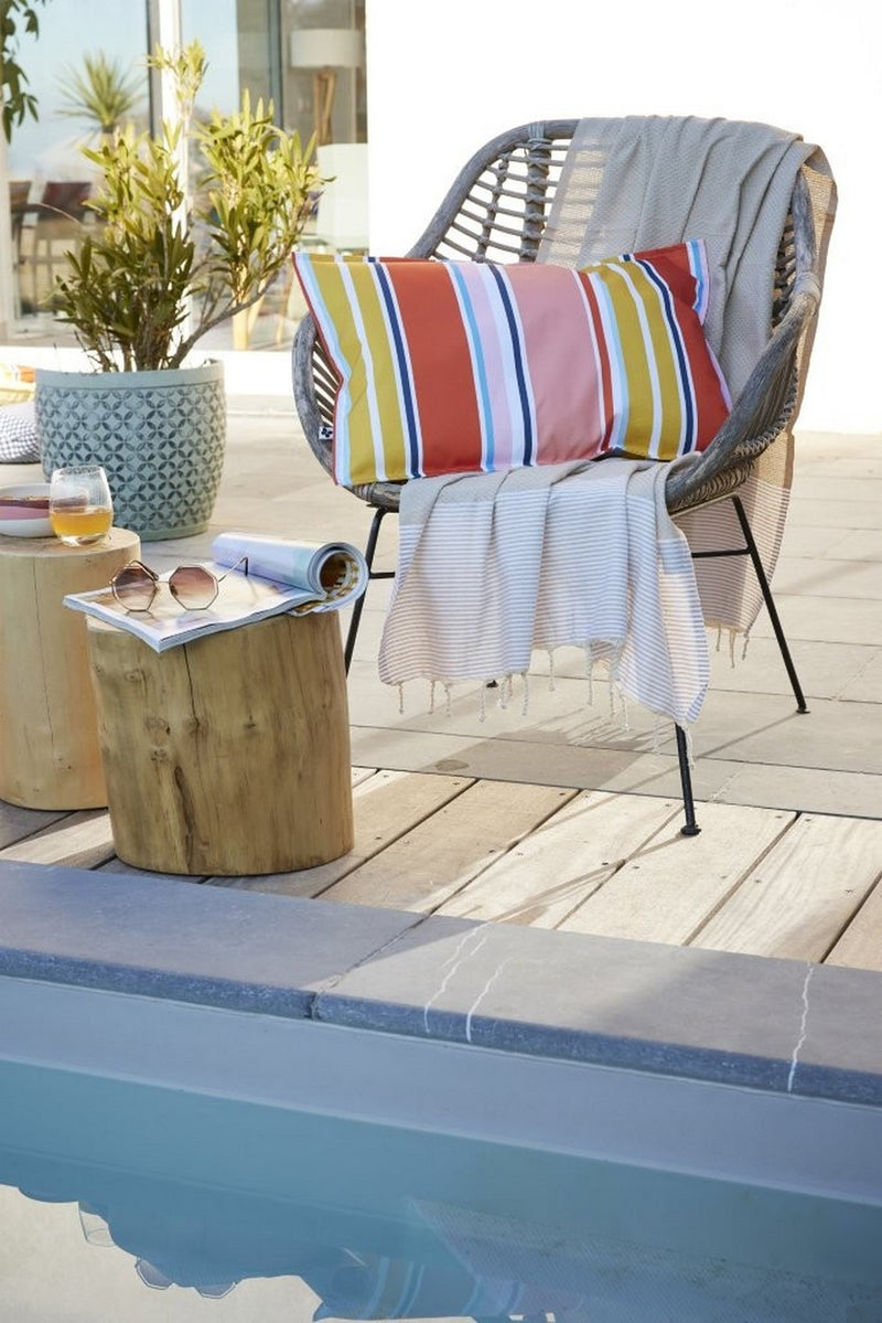 Housse De Coussin - Polyester Imprimé + Enduction - Bianca - Soleil