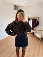 Falda efecto lana Lou negra