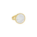 Bague - Pearl Lollipop - 17mm - Plaqué Or