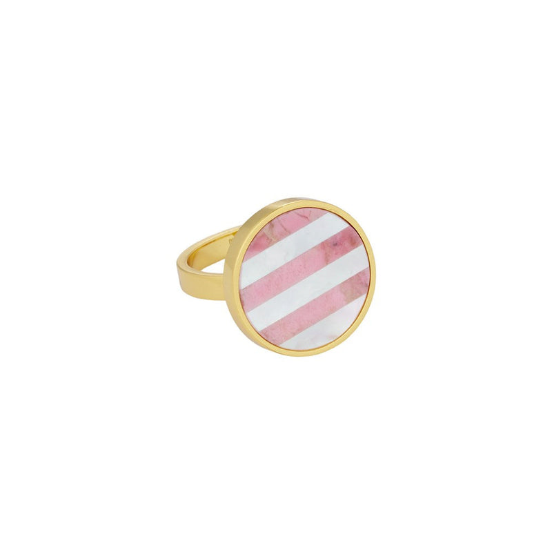 Bague - Gemstone Lollipop - 17mm - Plaqué Or - 2 Coloris