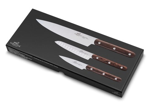Sabatier Knives - Kitchen Set - 3 Pieces Phenix Inox - Paring Knife 9cm/Serrated Utility Knife 13cm/Kitchen Knife 20cm