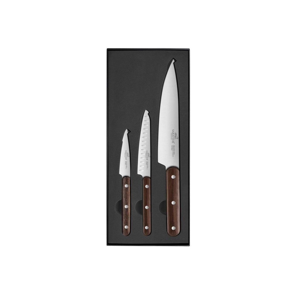 Sabatier Knives - Kitchen Set - 3 Pieces Phenix Inox - Paring Knife 9cm/Serrated Utility Knife 13cm/Kitchen Knife 20cm