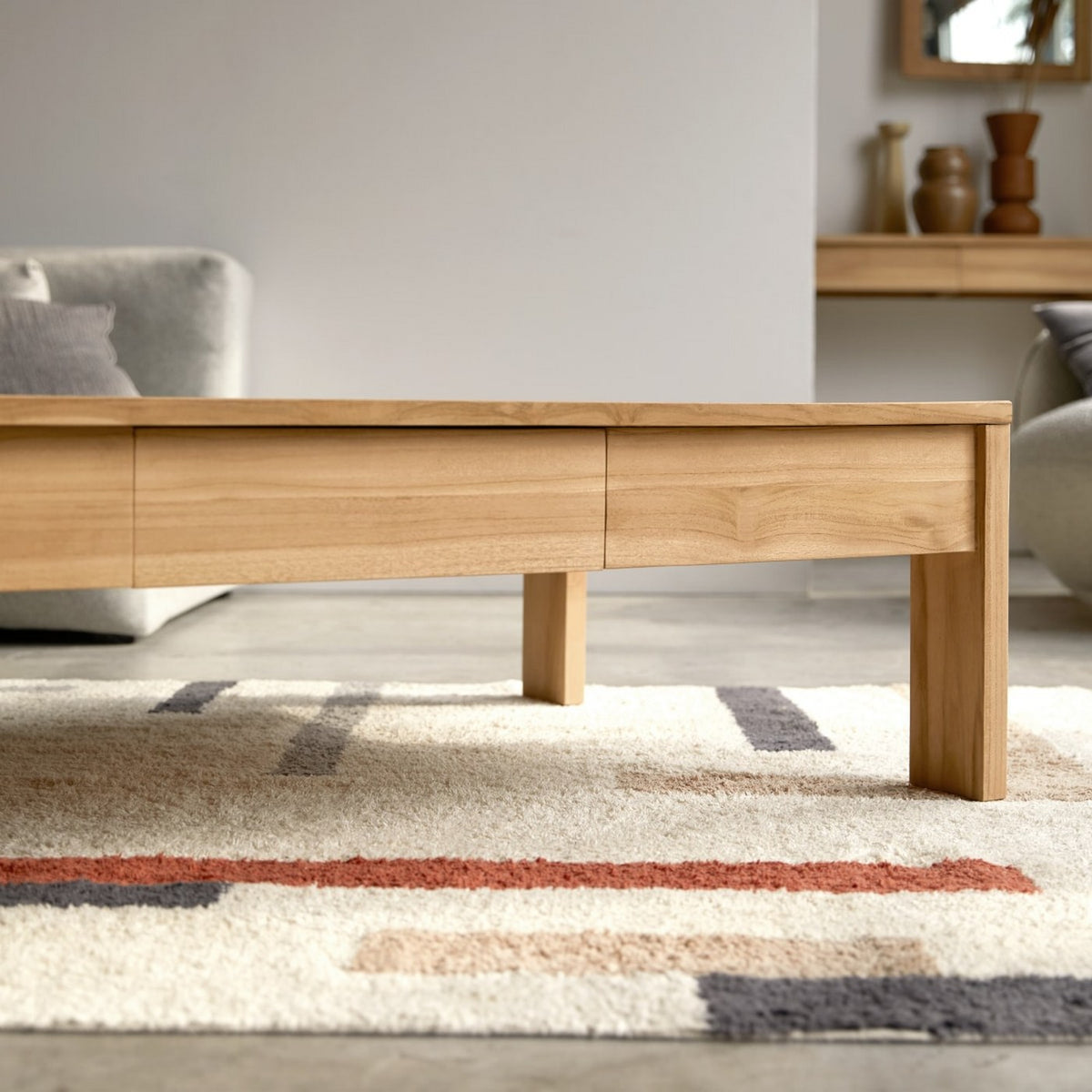 Eden - Table Basse Rectangulaire - Teck - Naturel