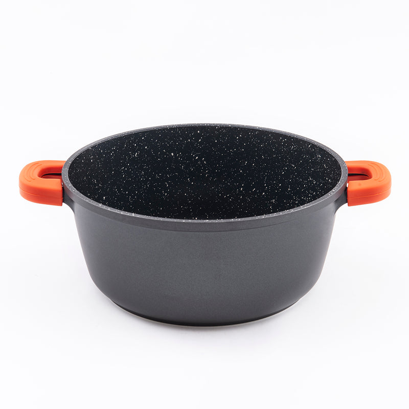 Faitout 28 Cm Noir Anti-Adhésif Céramique Greblon Ck2 Induction