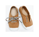 Canvas Tennis Shoes with Laces and Elastic - Mustard Camel - Unisex