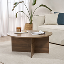 Soleil - Table Basse Avec Plateau Arrondi - Noyer
