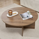 Soleil - Table Basse Avec Plateau Arrondi - Noyer