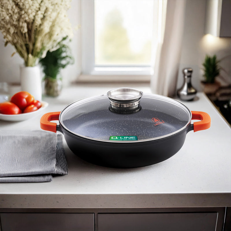 Sautoir 28 Cm Noir Anti-Adhésif Céramique Greblon Ck2 Induction