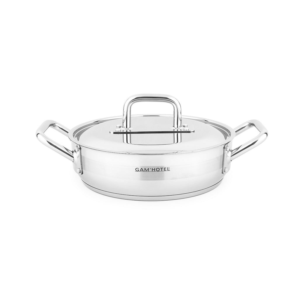 Gam'Hotel - Tegame in acciaio inox 28 x 8 cm a induzione - Argento