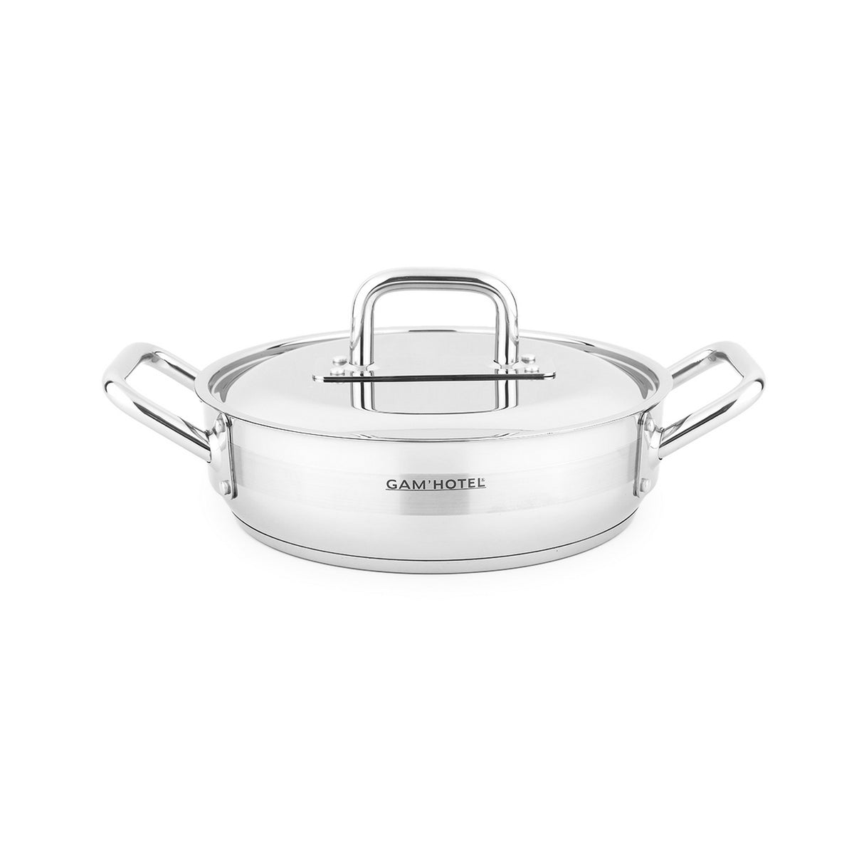 Gam'Hotel - Tegame in acciaio inox 28 x 8 cm a induzione - Argento