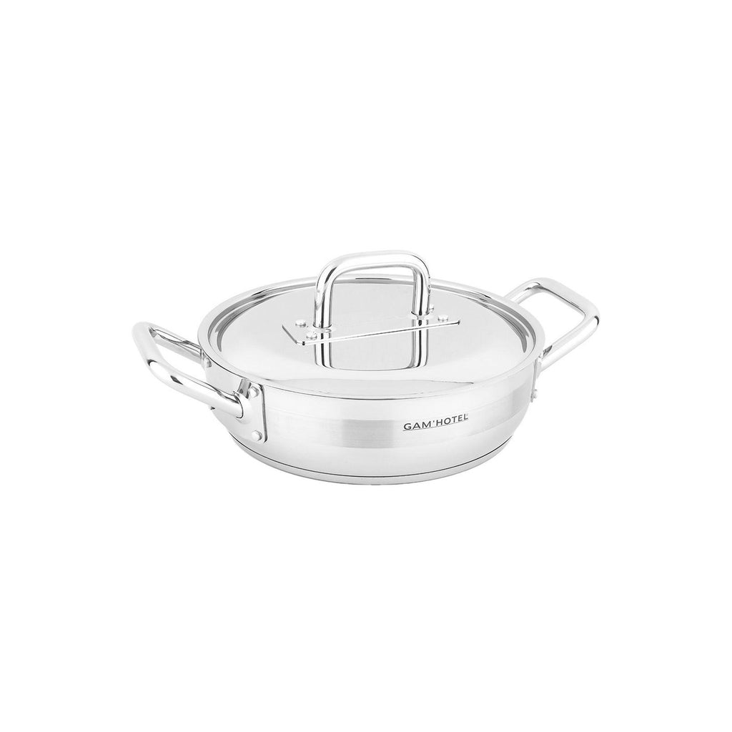 Gam'Hotel - Tegame in acciaio inox 28 x 8 cm a induzione - Argento