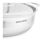 Gam'Hotel - Tegame basso in acciaio inox 32 x 8 cm per induzione - Argento