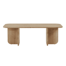 Becaj - Table Basse Rectangulaire Avec Plateau Aux Bords Arrondis - Chêne Saphir