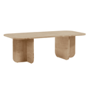Becaj - Table Basse Rectangulaire Avec Plateau Aux Bords Arrondis - Chêne Saphir