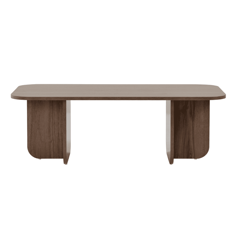 Becaj - Table Basse Rectangulaire Avec Plateau Aux Bords Arrondis - Noyer