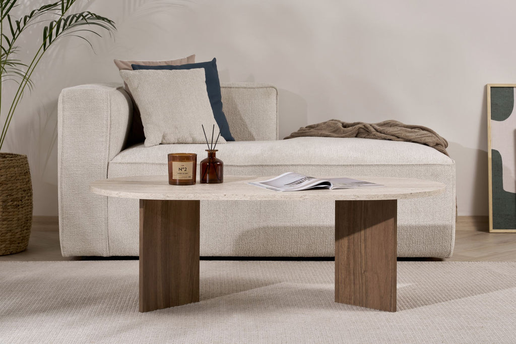 Mesa de centro Sable - Travertino/Venezia Walnut