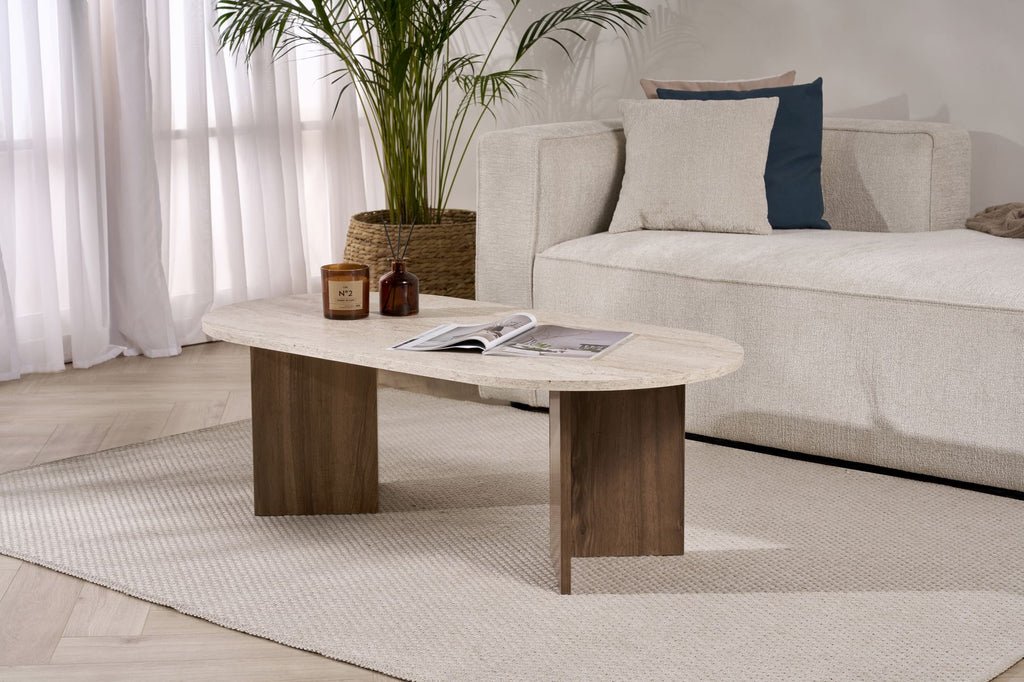 Mesa de centro Sable - Travertino/Venezia Walnut