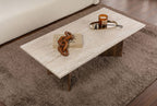Sabin - Coffee Table - Travertine/Venezia Walnut