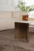 Sabin - Coffee Table - Travertine/Venezia Walnut