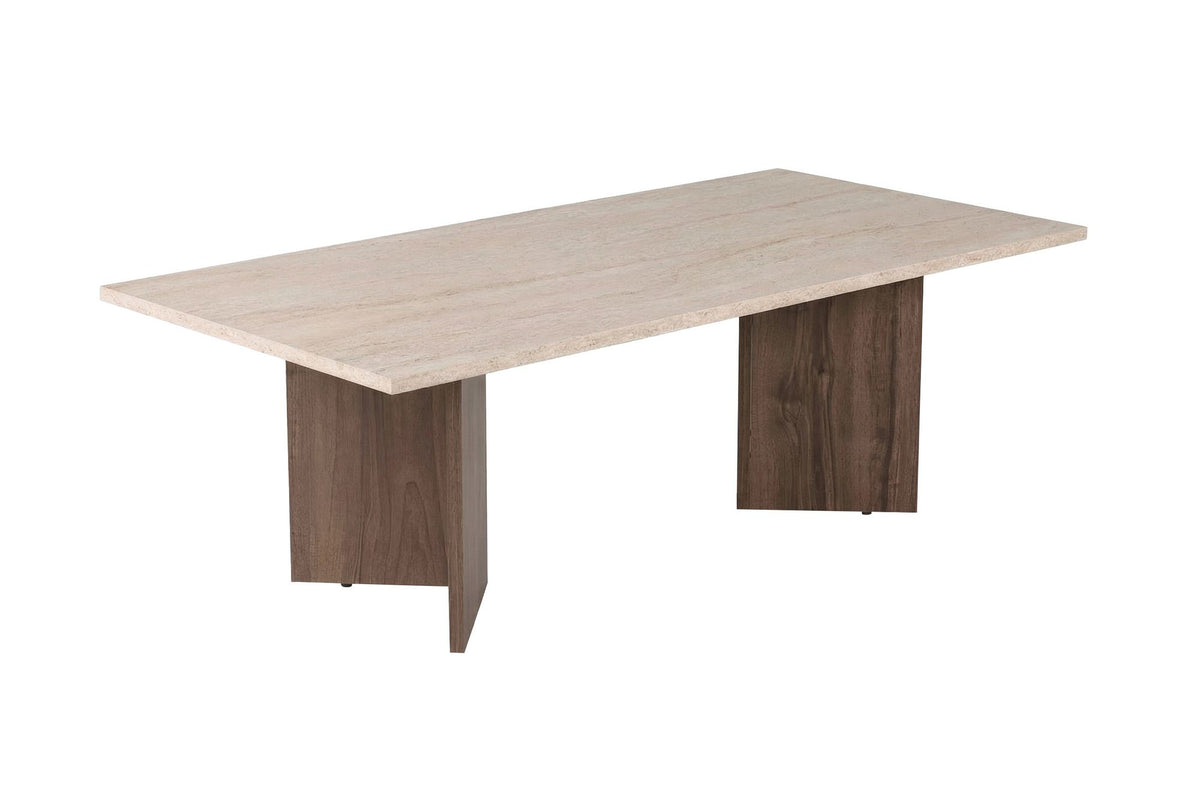 Sabin - Coffee Table - Travertine/Venezia Walnut