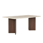 Linza - Dining Table - Travertine/Milano Walnut