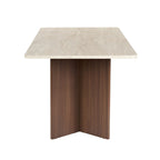 Linza - Dining Table - Travertine/Milano Walnut