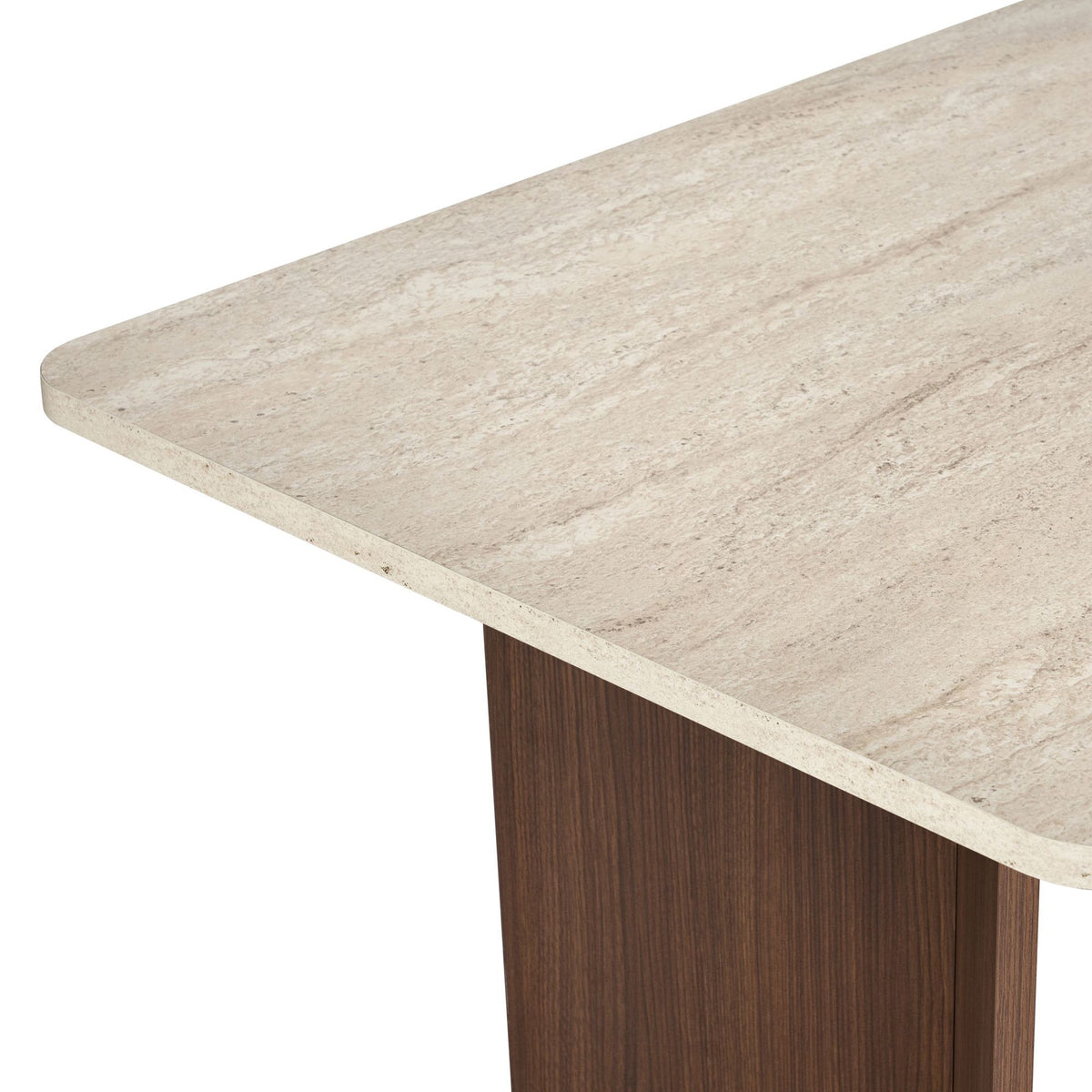 Linza - Dining Table - Travertine/Milano Walnut