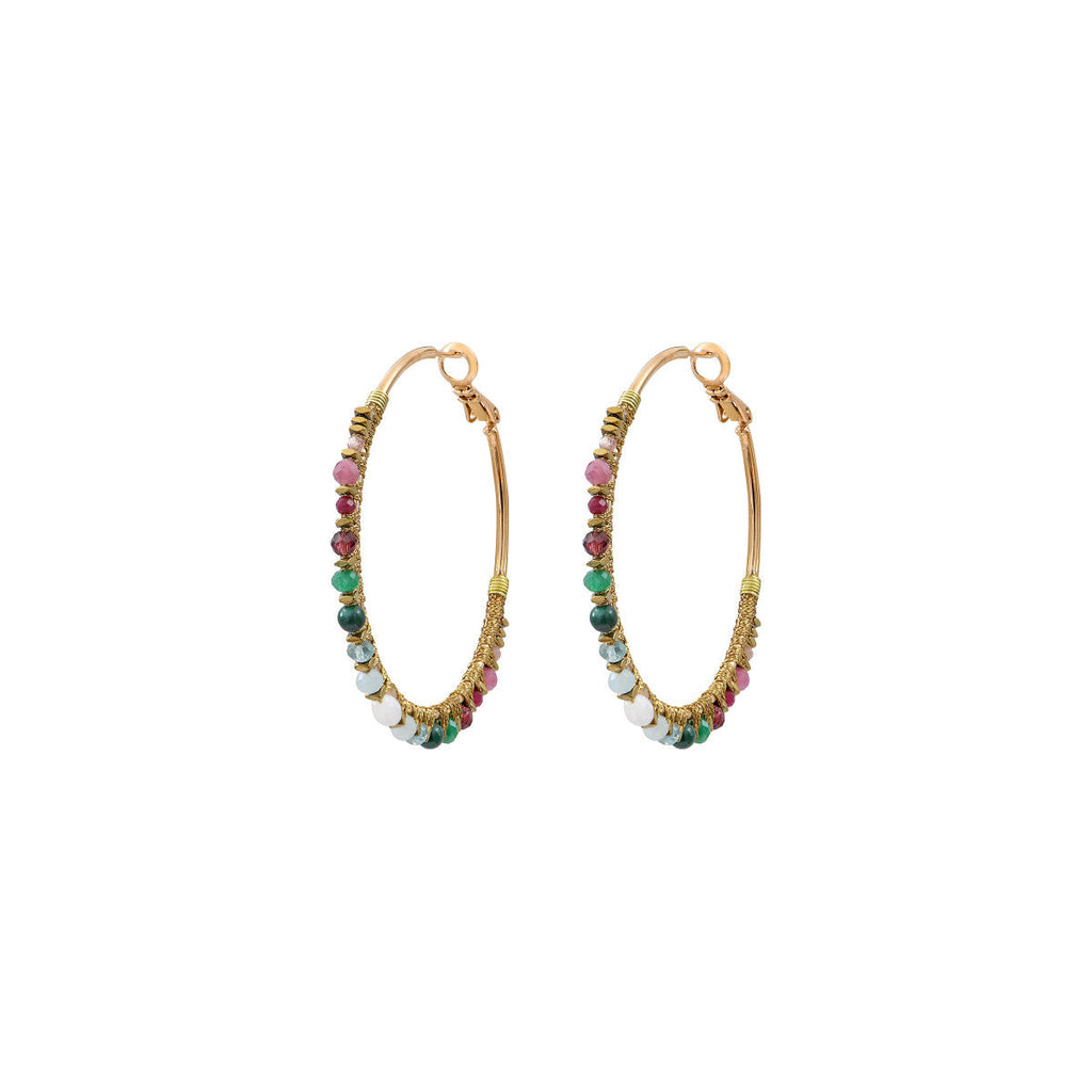 Iancura Hoop Earrings - Green Garnet