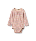 Body de manga larga Liv - Flores de corazón magenta