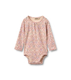 Body de manga larga Liv - Flores de corazón magenta