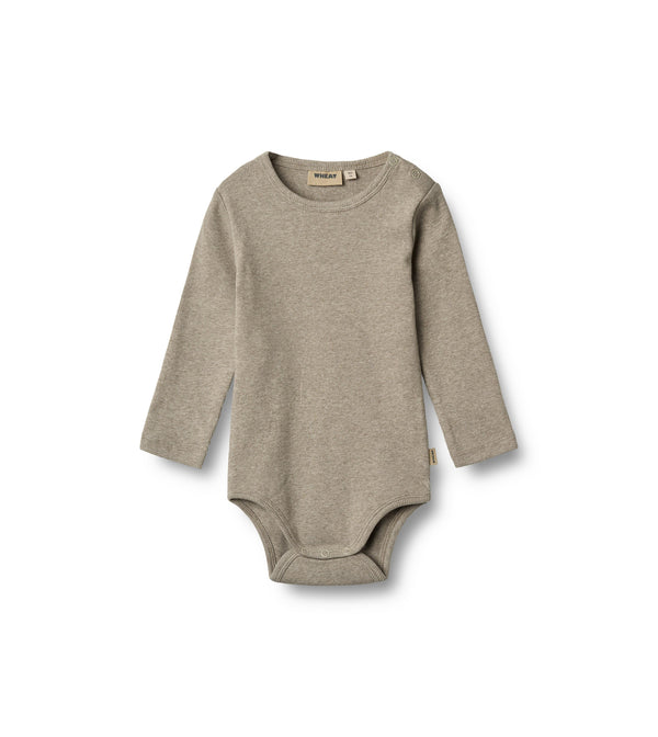 Langærmet Spencer body - Gravel Melange