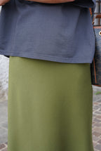 Alexandra Khaki Long Skirt