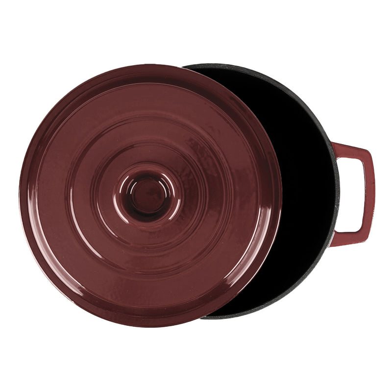Cocotte En Fonte Ronde ‘Masseiron’ Merlot 25 X 11,5Cm - Bordeau / Noir