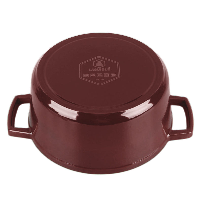 Cocotte En Fonte Ronde ‘Masseiron’ Merlot 25 X 11,5Cm - Bordeau / Noir
