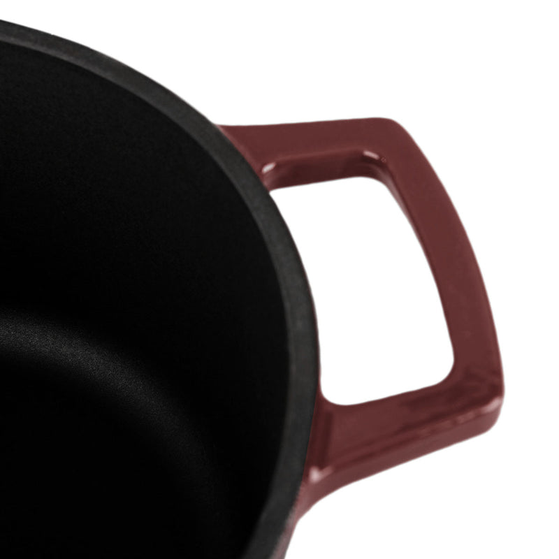 Cocotte En Fonte Ronde ‘Masseiron’ Merlot 25 X 11,5Cm - Bordeau / Noir