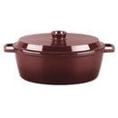 Cocotte En Fonte Ovalee ‘Masseiron’ Merlot 33 X 26 X 12,5Cm - Bordeau / Noir
