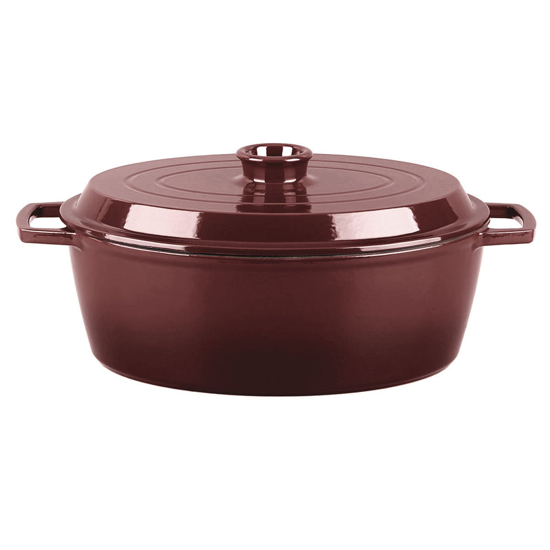 Cocotte En Fonte Ovalee ‘Masseiron’ Merlot 33 X 26 X 12,5Cm - Bordeau / Noir