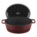 Cocotte En Fonte Ovalee ‘Masseiron’ Merlot 33 X 26 X 12,5Cm - Bordeau / Noir