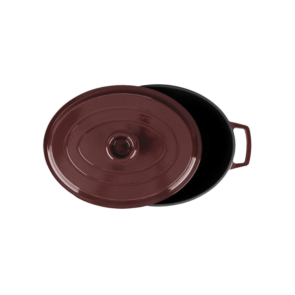 MasseIron - Cazuela Ovalada - Hierro Fundido Esmaltado - Merlot