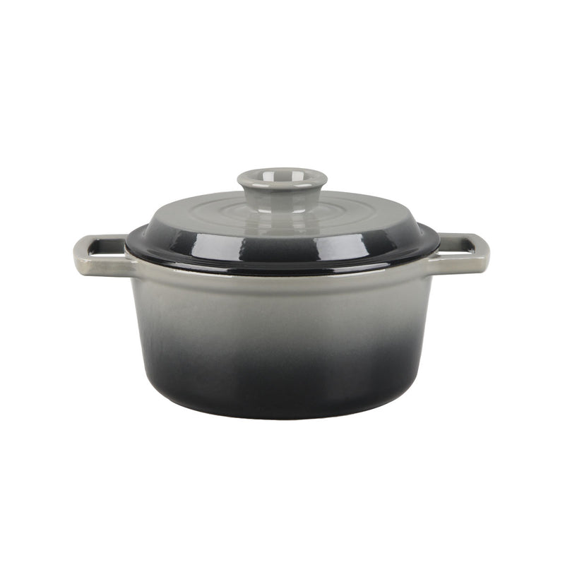 Cocotte En Fonte Ronde ‘Masseiron’ Ardoise 20X10Cm - Gris / Noir