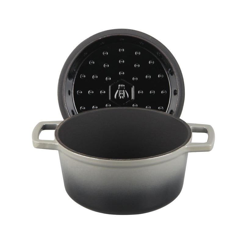 Cocotte En Fonte Ronde ‘Masseiron’ Ardoise 20X10Cm - Gris / Noir