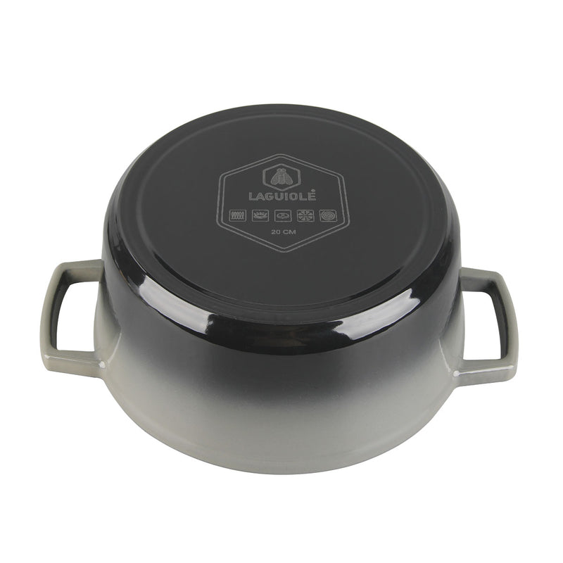 Cocotte En Fonte Ronde ‘Masseiron’ Ardoise 20X10Cm - Gris / Noir