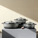 Cocotte En Fonte Ronde ‘Masseiron’ Ardoise 20X10Cm - Gris / Noir