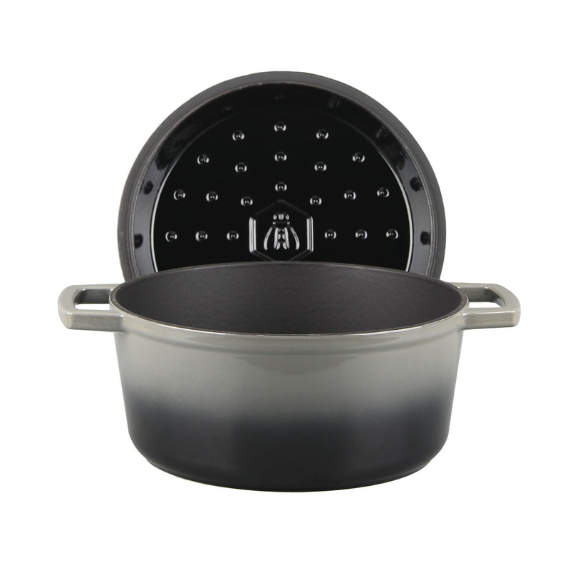 Cocotte En Fonte Ronde ‘Masseiron’ Ardoise 25 X 11,5Cm - Gris / Noir