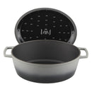 Cocotte En Fonte Ovale ‘Masseiron’ Ardoise 33 X 26 X 12,5Cm - Gris / Noir