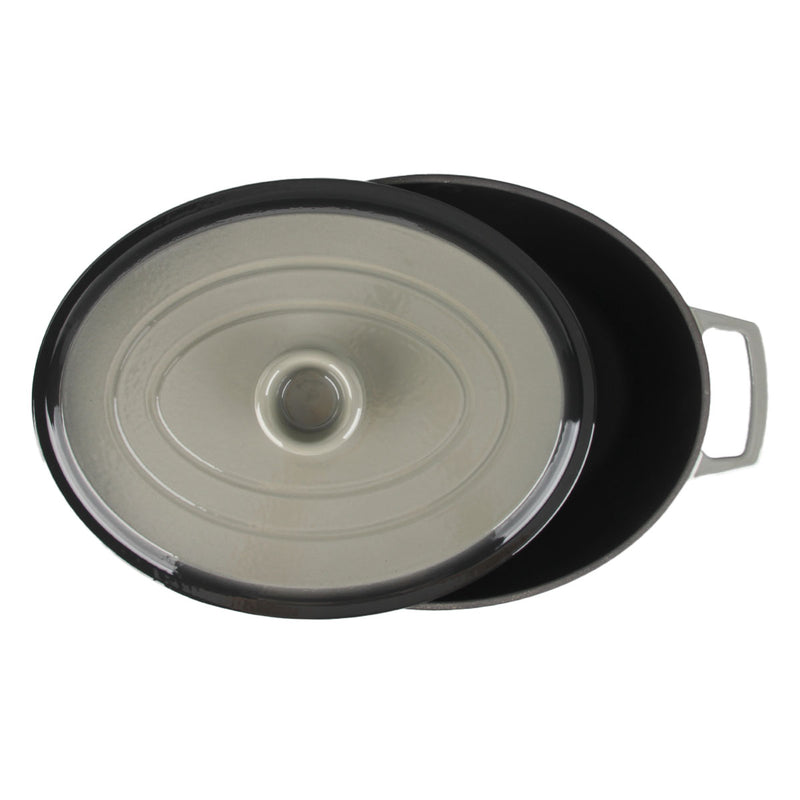 Cocotte En Fonte Ovale ‘Masseiron’ Ardoise 33 X 26 X 12,5Cm - Gris / Noir
