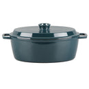 Cocotte En Fonte Ovale ‘Masseiron’ Emeraude 33 X 26 X 12,5Cm - Bleu / Noir