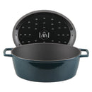 Cocotte En Fonte Ovale ‘Masseiron’ Emeraude 33 X 26 X 12,5Cm - Bleu / Noir