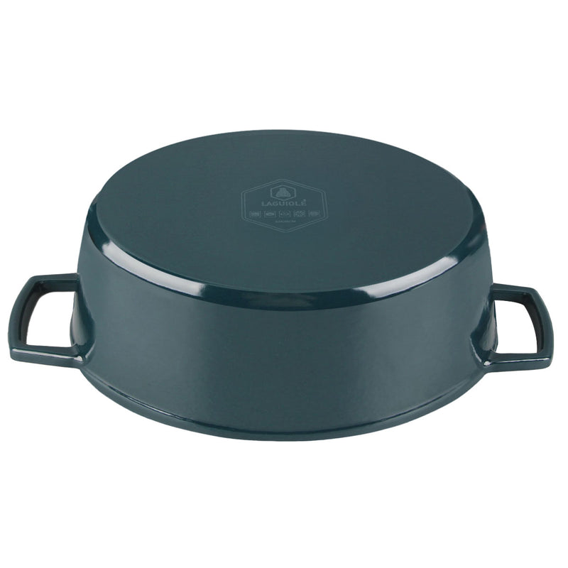 Cocotte En Fonte Ovale ‘Masseiron’ Emeraude 33 X 26 X 12,5Cm - Bleu / Noir