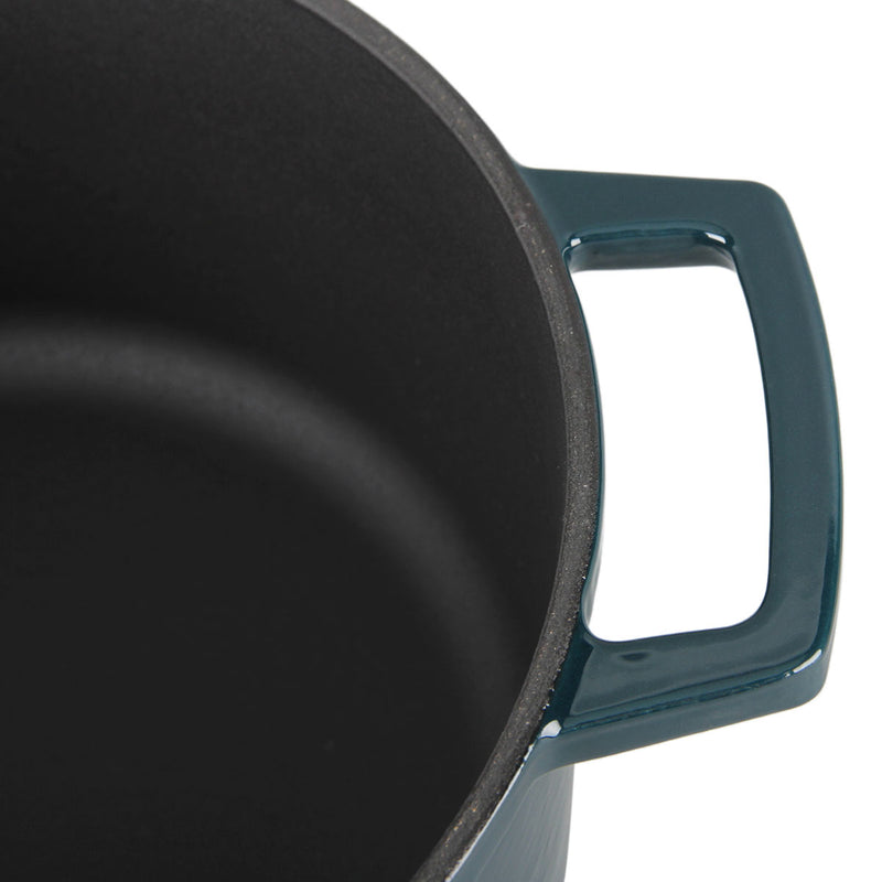 Cocotte En Fonte Ovale ‘Masseiron’ Emeraude 33 X 26 X 12,5Cm - Bleu / Noir